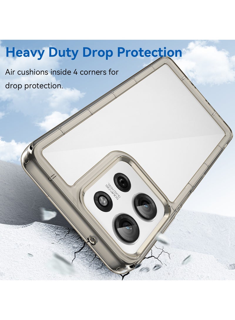 SanHu for Motorola G75 5G Case Cover, High Quality Hard Backplane Soft Border Pure and Bright Comfortable Feel Cell Phone Protective Case for Motorola G75 5G, Grey - Image 3