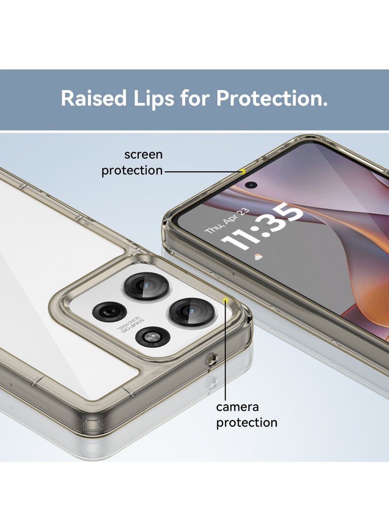 SanHu for Motorola G75 5G Case Cover, High Quality Hard Backplane Soft Border Pure and Bright Comfortable Feel Cell Phone Protective Case for Motorola G75 5G, Grey - Image 5