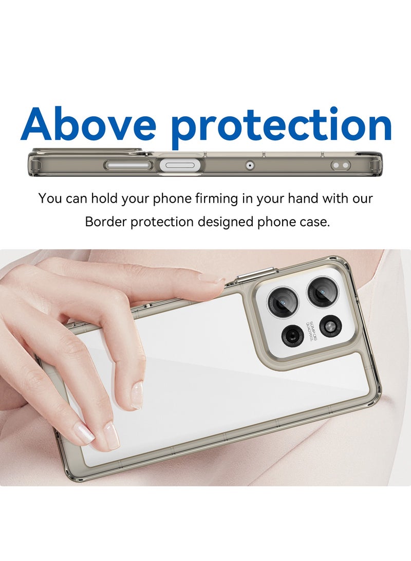 SanHu for Motorola G75 5G Case Cover, High Quality Hard Backplane Soft Border Pure and Bright Comfortable Feel Cell Phone Protective Case for Motorola G75 5G, Grey - Image 4