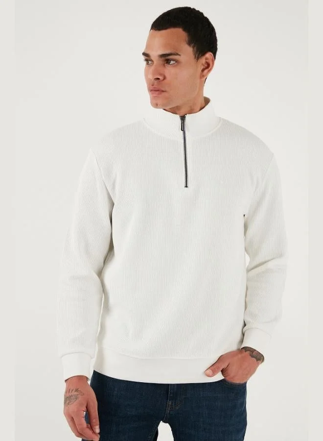 Buratti  Buratti Cotton Regular Fit Half Zipper Stand Collar Sweat Men's SWEAT 5905716 for Men | Best Price UAE