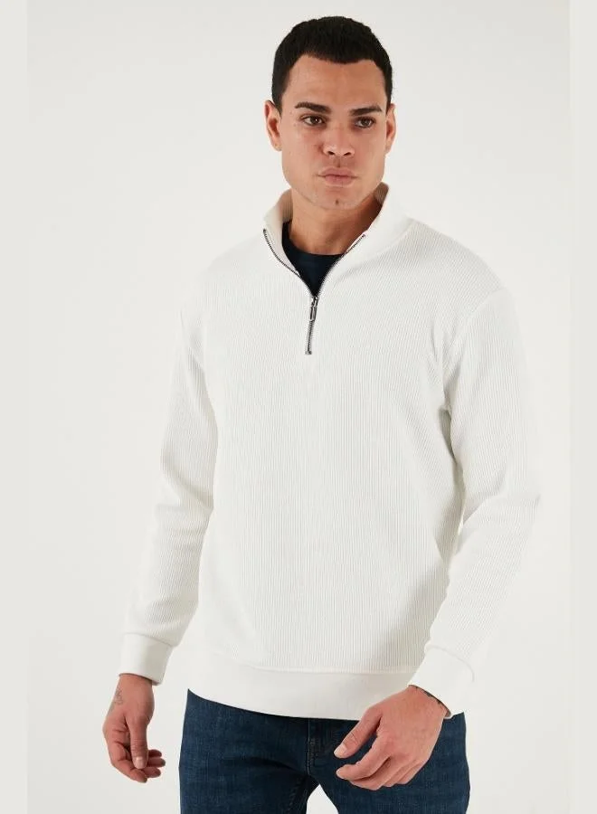 Buratti  Buratti Cotton Regular Fit Half Zipper Stand Collar Sweat Men's SWEAT 5905716 for Men | Best Price UAE