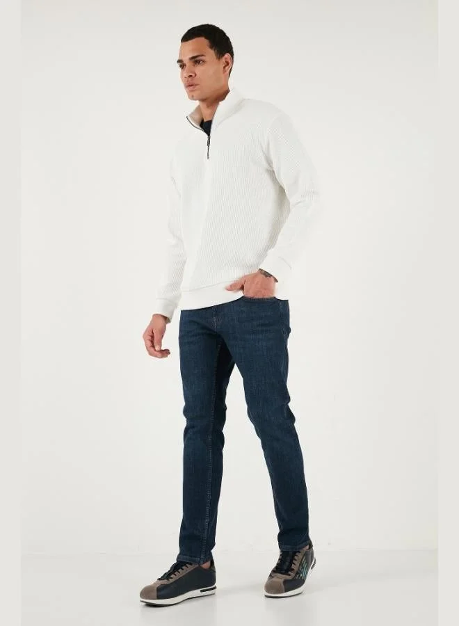 Buratti  Buratti Cotton Regular Fit Half Zipper Stand Collar Sweat Men's SWEAT 5905716 for Men | Best Price UAE