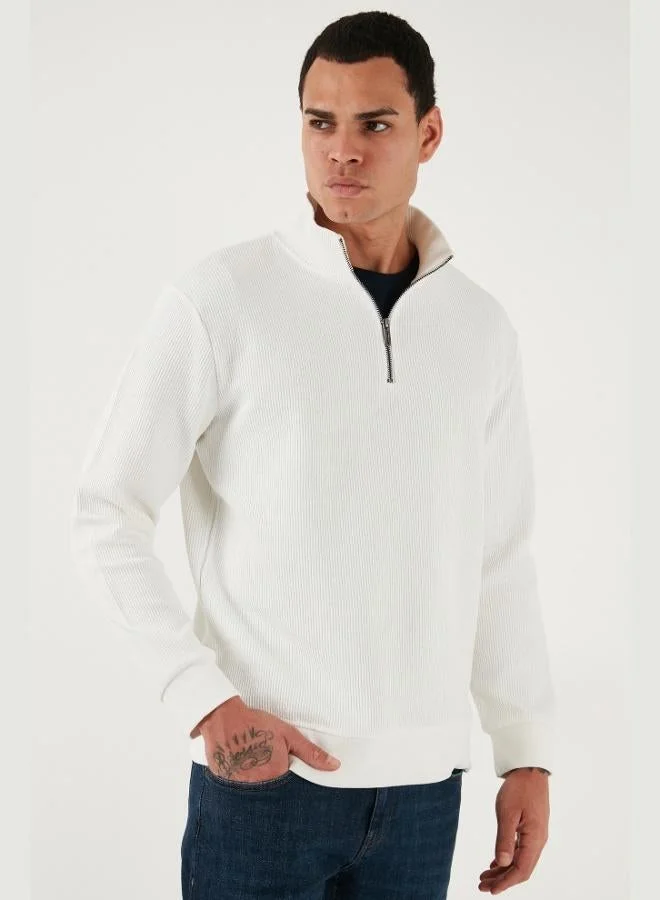 Buratti  Buratti Cotton Regular Fit Half Zipper Stand Collar Sweat Men's SWEAT 5905716 for Men | Best Price UAE