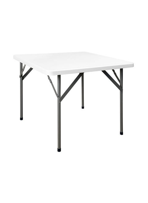 S 88 Square Plastic Folding Table With Metal Frame 88Lx74H , White.