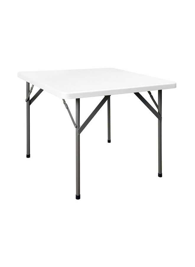 S 88 Square Plastic Folding Table With Metal Frame 88Lx74H , White.