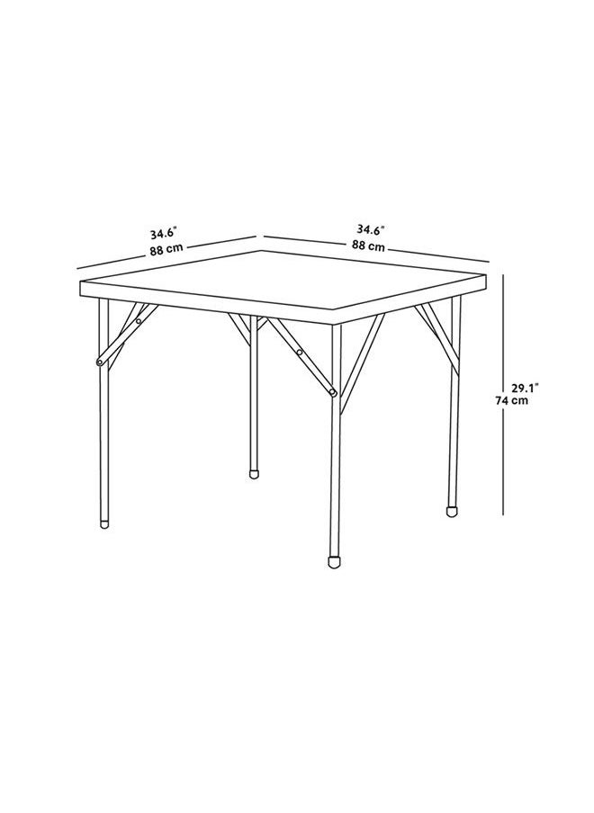 S 88 Square Plastic Folding Table With Metal Frame 88Lx74H , White.