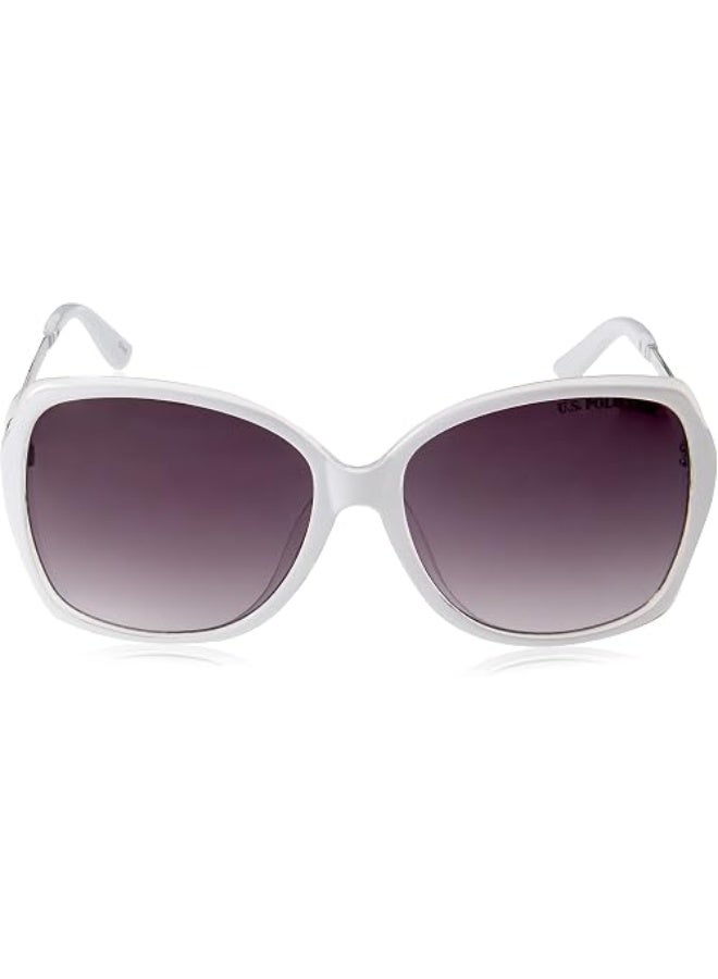 U.S. Polo Assn. womens Pa5048 Stylish UV Protective Butterfly Sunglasses for Women Classic Gifts Women 65 mm, White Crystal, mm US - Image 1