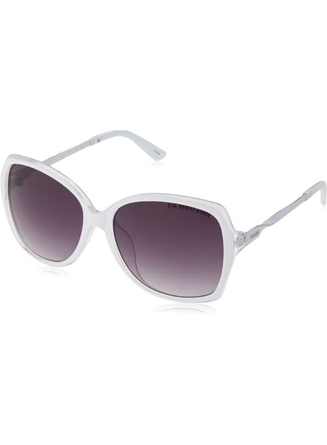 U.S. Polo Assn. womens Pa5048 Stylish UV Protective Butterfly Sunglasses for Women Classic Gifts Women 65 mm, White Crystal, mm US - Image 2