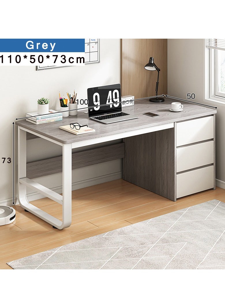 CityRiya-Long Computer Desk, Gaming Desk, Home Office Desk Work Table, Executive Desk with Storage Cabinet, 100*50*73cm Laptop PC Desk Study Writing Table,  Large Workstation Business Furniture  - Image 4