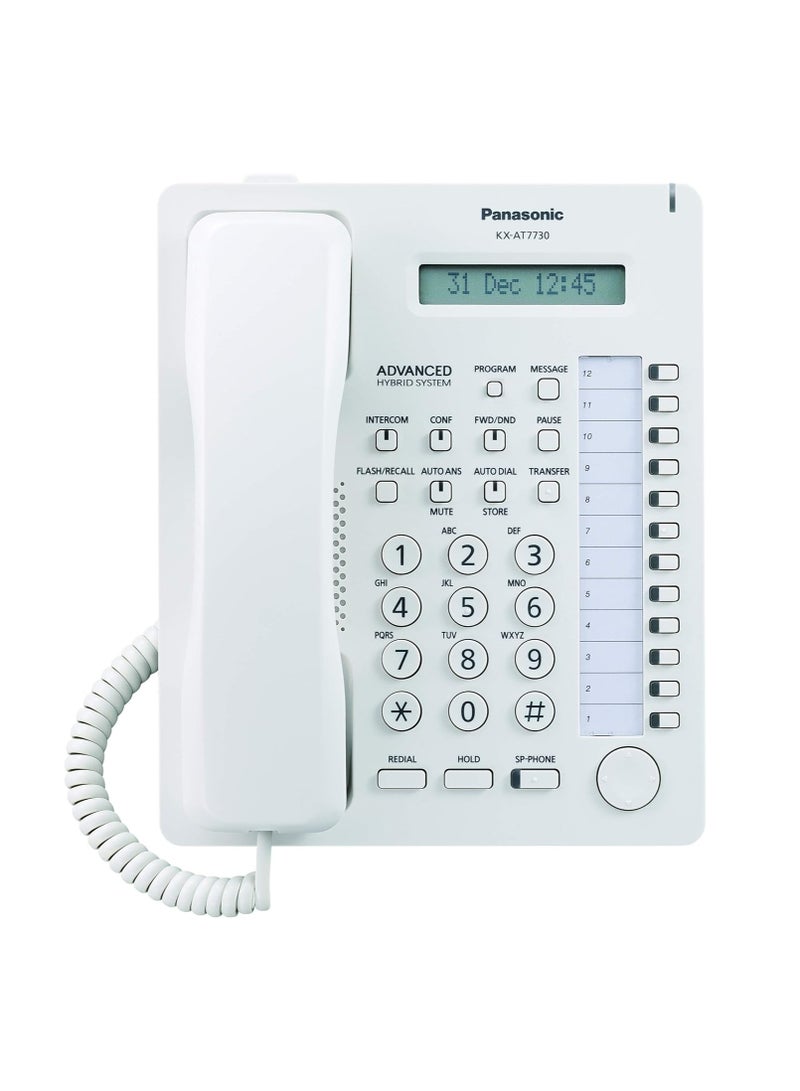 باناسونيك هاتف باناسونيك KX-T7730 أبيض مع شاشة عرض LCD ومكبر صوت - Image 3