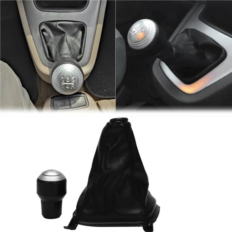 QASULER 5 Speed Gear Shift Knob with Leather Boot for Hyundai Tucson - Image 2