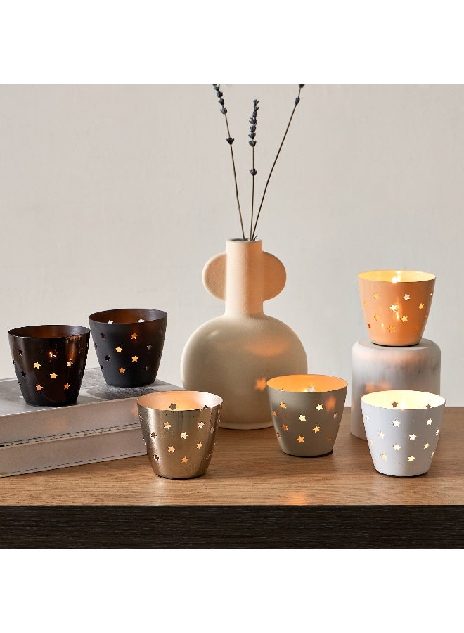 Home Box مجموعة شموع معدنية من 3 قطع 8.5 × 7.5 × 8.5 سم - Image 5