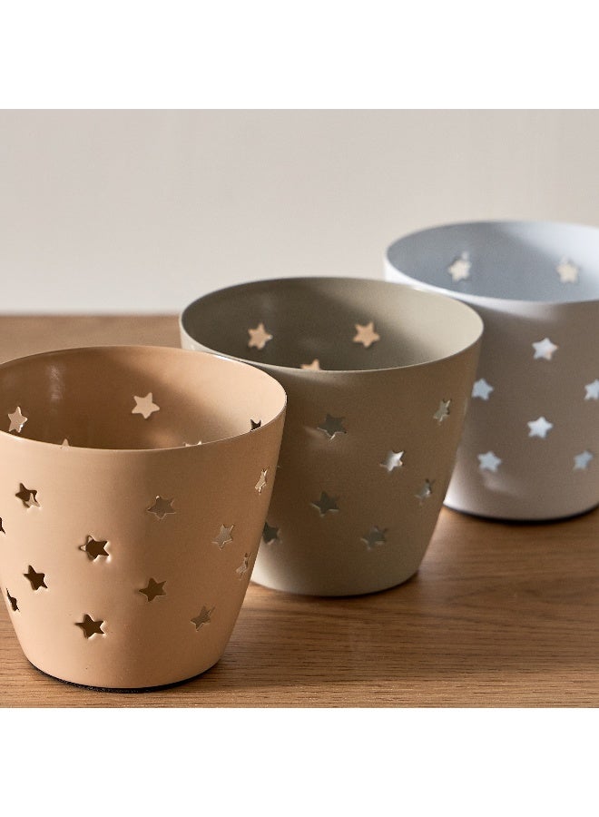 Home Box مجموعة شموع معدنية من 3 قطع 8.5 × 7.5 × 8.5 سم - Image 4