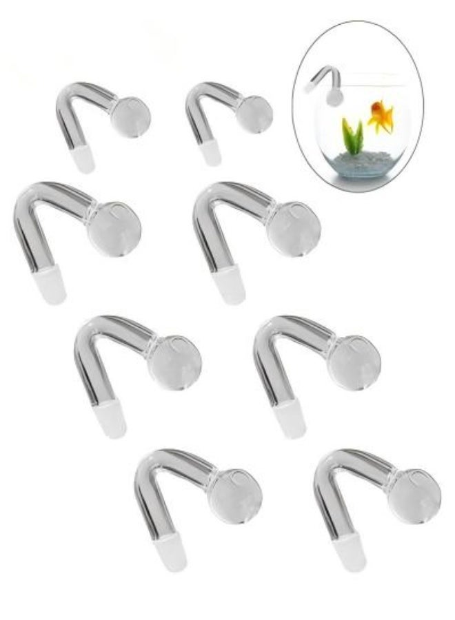 بيوينتي 8 عبوات من أنابيب تدفق نافورة زجاجية شفافة لحوض الأسماك لحوض السمك المزروع بقطر 14 مم - Image 1