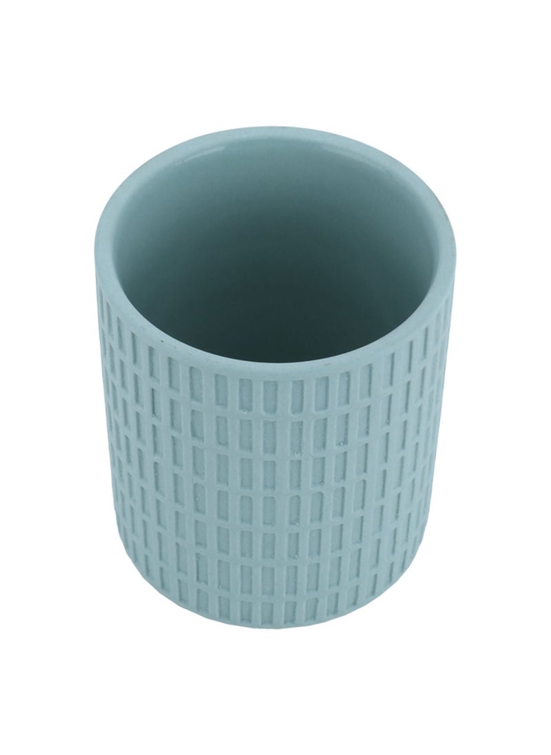 Alsaif Gallery Green Ceramic Coffee Cup With Square Pattern  - Image 2