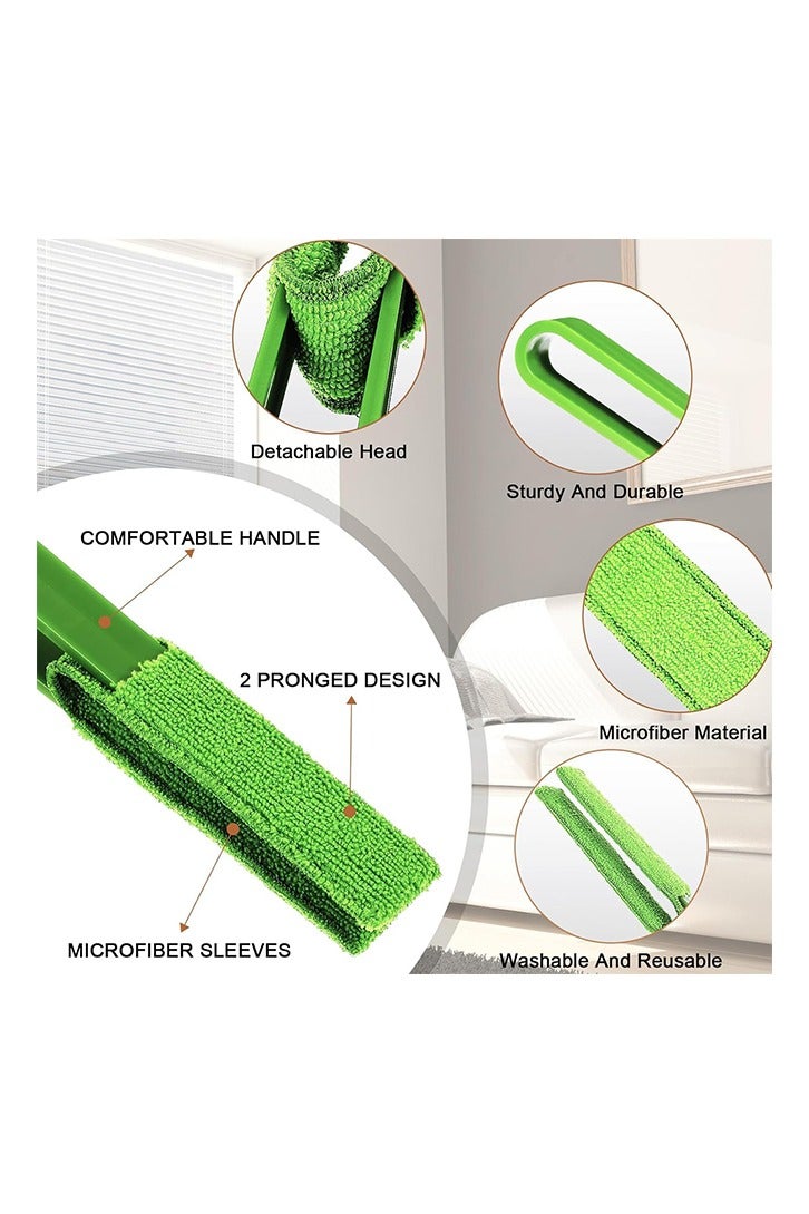 Window Blinds Cleaning Brush, 4 Pack with 4 Removable Microfiber Covers, 2 Arms, Cleaning Tools for Blinds, Air Vents - Image 4