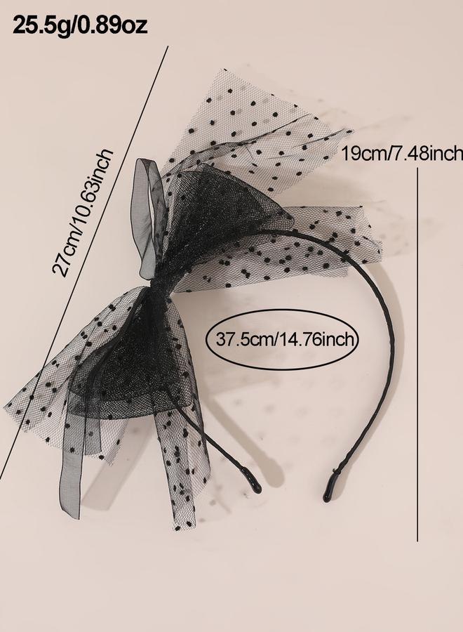 تايك تو طوق رأس مزين بربطة وشبك بطبعة نقاط - Image 3