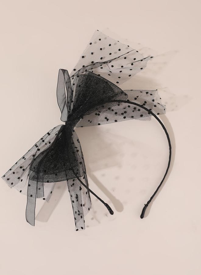 تايك تو طوق رأس مزين بربطة وشبك بطبعة نقاط - Image 4