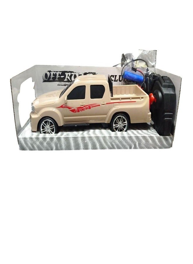 Remote Control (Off-Road) - 1:16 Scale -Beige Colored Pickup Truck with Minimal Red Accents - Image 2