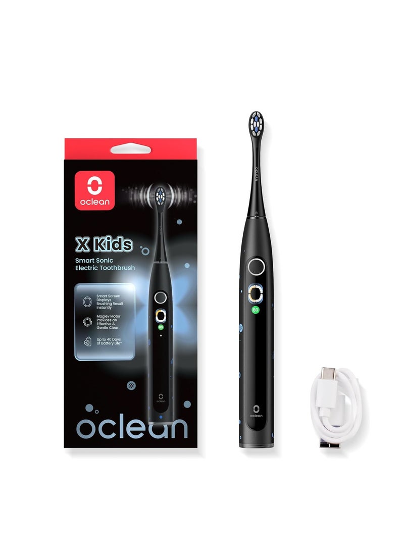 Oclean X Kids Smart Sonic Electric Toothbrush — Black — Interactive Screen – Gentle Cleaning – Long Battery - Image 1