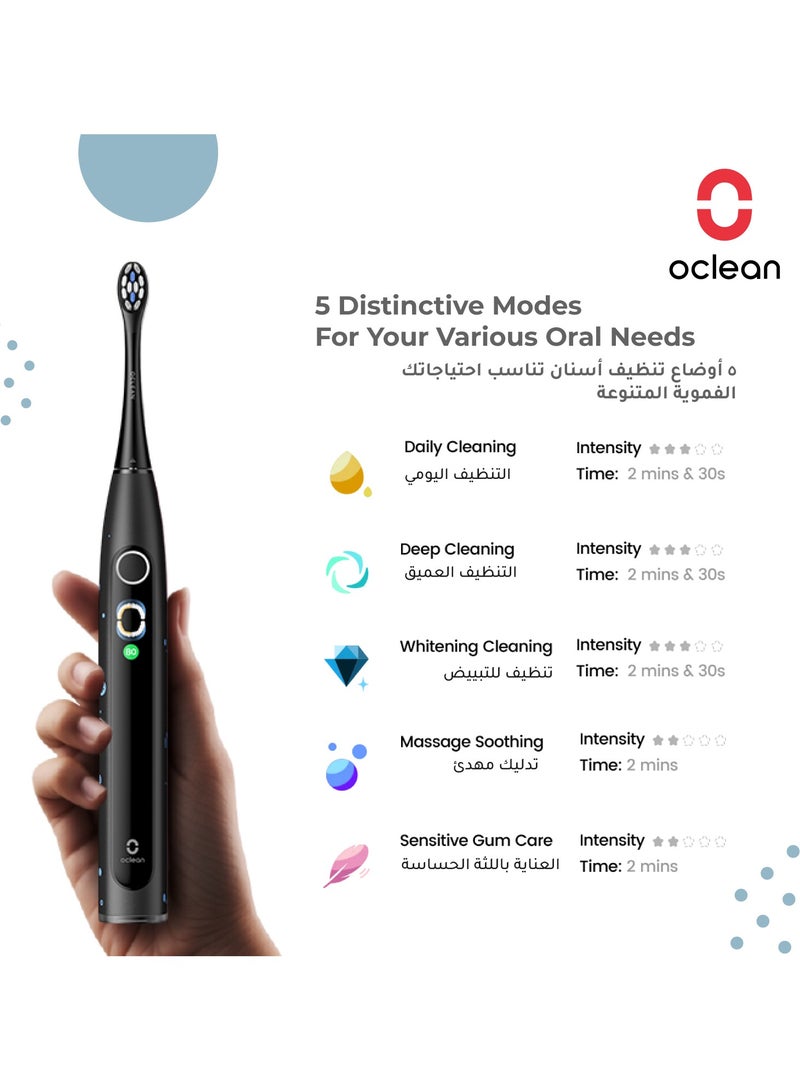 Oclean X Kids Smart Sonic Electric Toothbrush — Black — Interactive Screen – Gentle Cleaning – Long Battery - Image 3