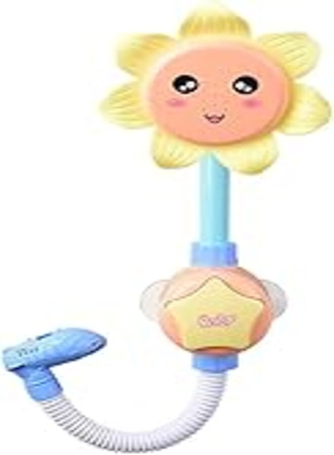 Toddmomy Sunflower Sprinkler Bath Toy Sunflower Water Squirt Shower Faucet Baby Bath Shower Head Electric Shower Bath Sprinkler for Kids Infants Girls Boys