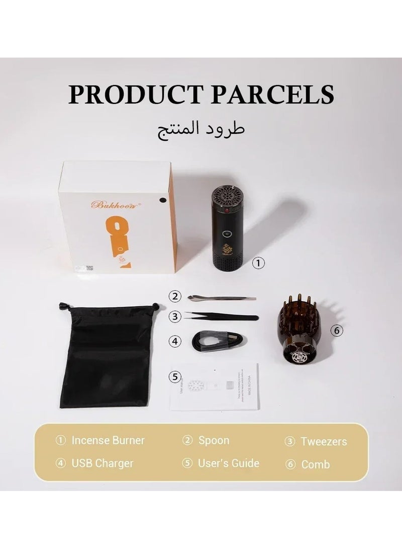 عود بخور جهاز ناشر الروائح العطرية الصلب بجسم معدني مروحة توربينية يعمل بالبطارية للمنزل - Image 3