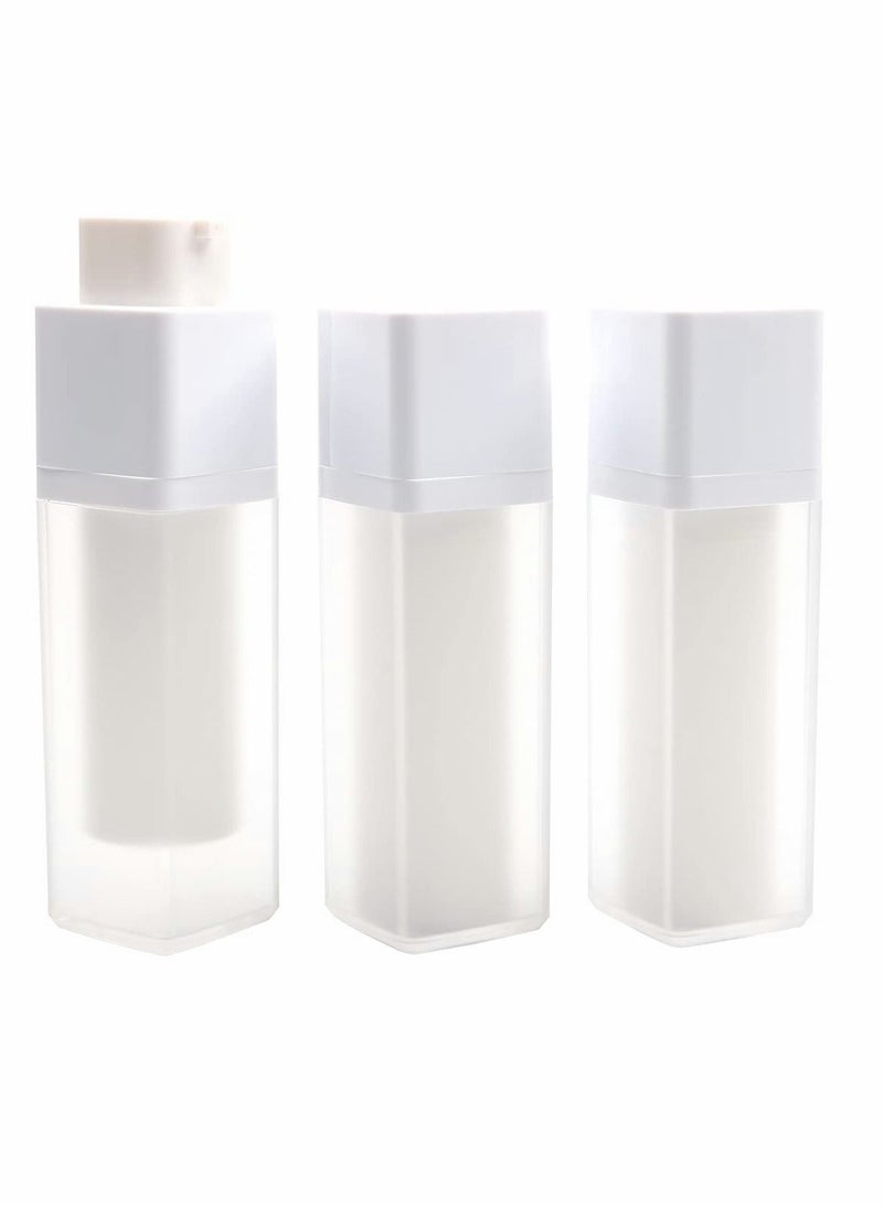 SYOSI Airless Lotion Bottle, Mini Scrub Dispensing Bottle Refillable with Rotary Pump Head, 30ml Cosmetic Small Jar for Shampoo Face Cream Foundation Liquid Storage 3 Pcs - Image 1