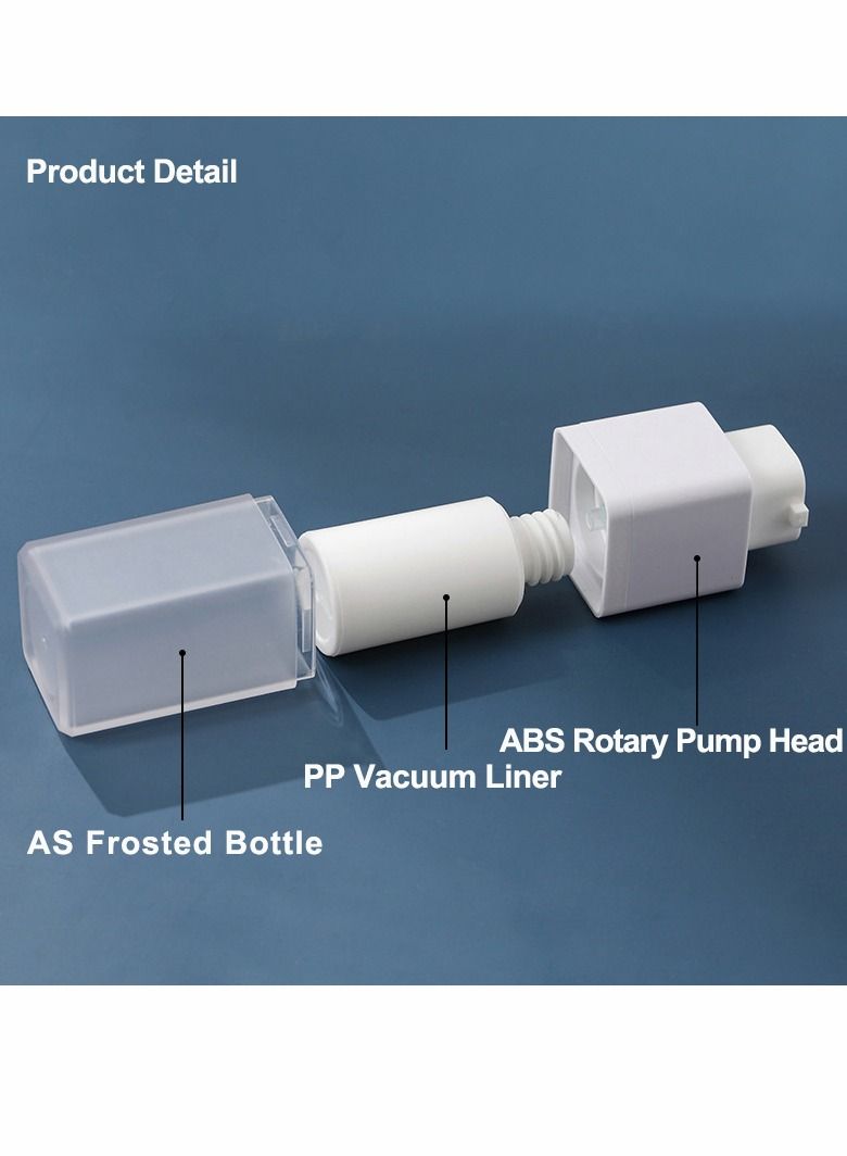 SYOSI Airless Lotion Bottle, Mini Scrub Dispensing Bottle Refillable with Rotary Pump Head, 30ml Cosmetic Small Jar for Shampoo Face Cream Foundation Liquid Storage 3 Pcs - Image 2