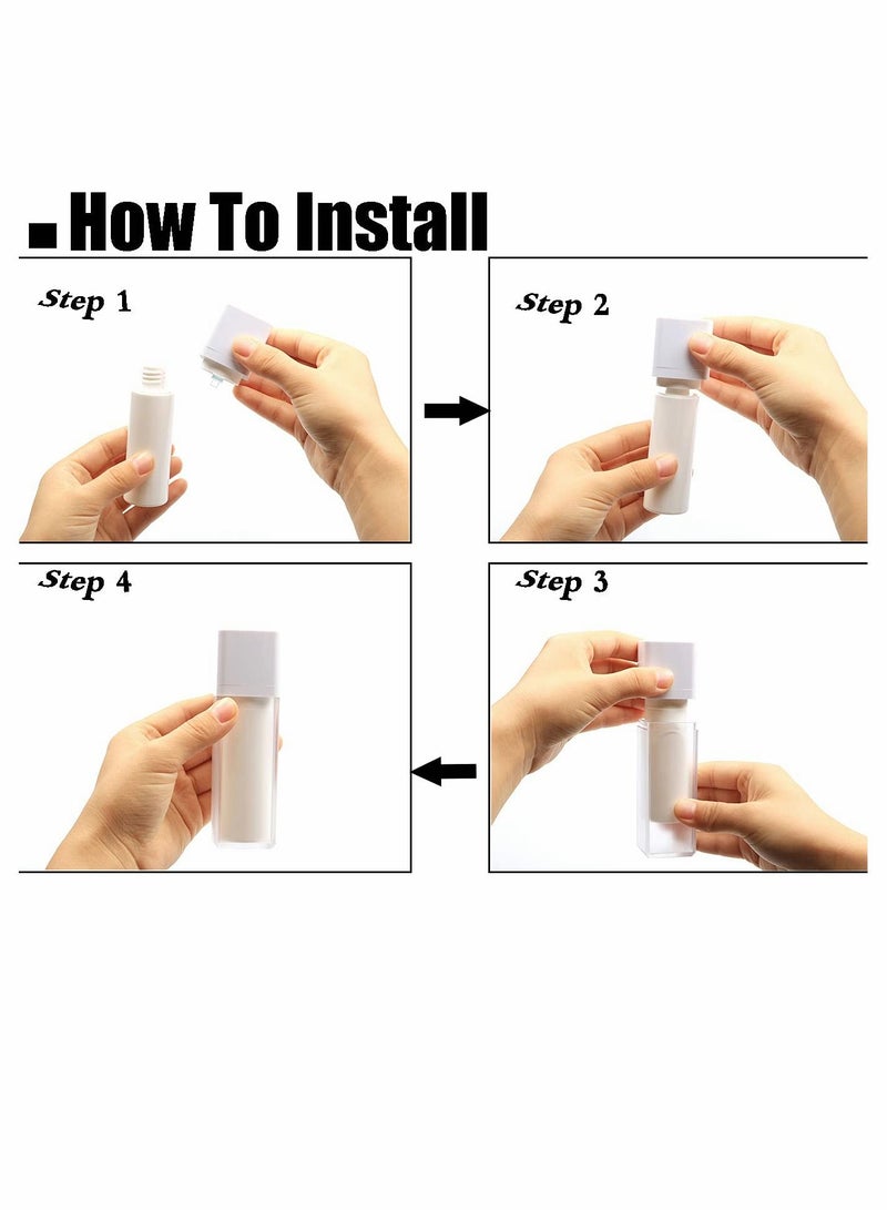 SYOSI Airless Lotion Bottle, Mini Scrub Dispensing Bottle Refillable with Rotary Pump Head, 30ml Cosmetic Small Jar for Shampoo Face Cream Foundation Liquid Storage 3 Pcs - Image 4