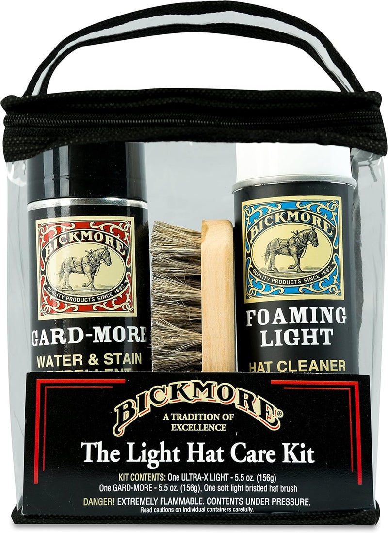 Bickmore Foaming Light Hat Cleaner Kit - Remove Dirt, Dust, Fingerprints & Sweat Stains - Great for Fur - Felt Cowboy Hats, Baseball Hats, Fedoras, Sun Hats & More - Image 1