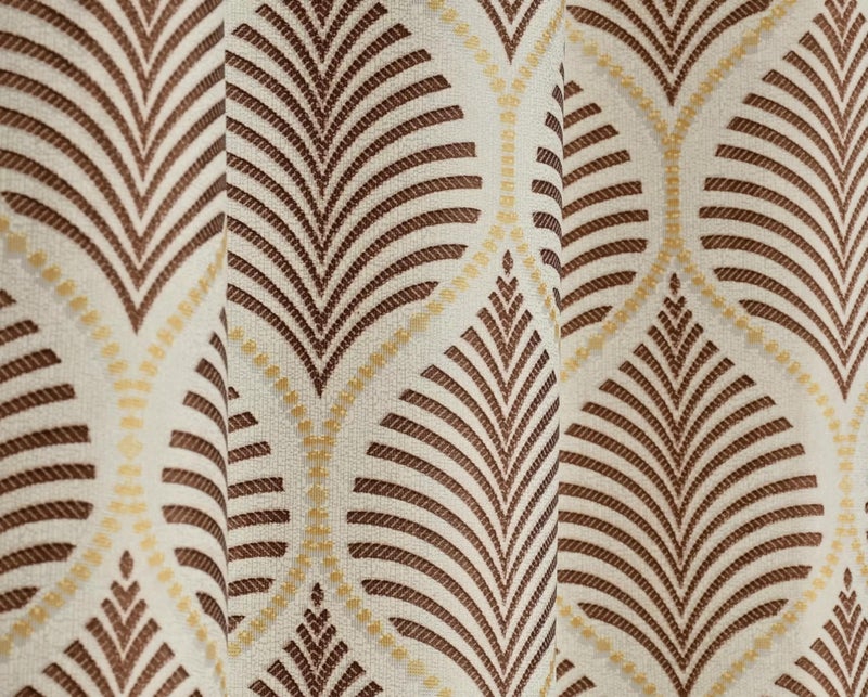 Yarnis Floral Printed Light-Filtering Curtains 9 Feet Long for Long Door Living Room, Brown & Yellow, Combo Pack of 4, Parda - Image 4