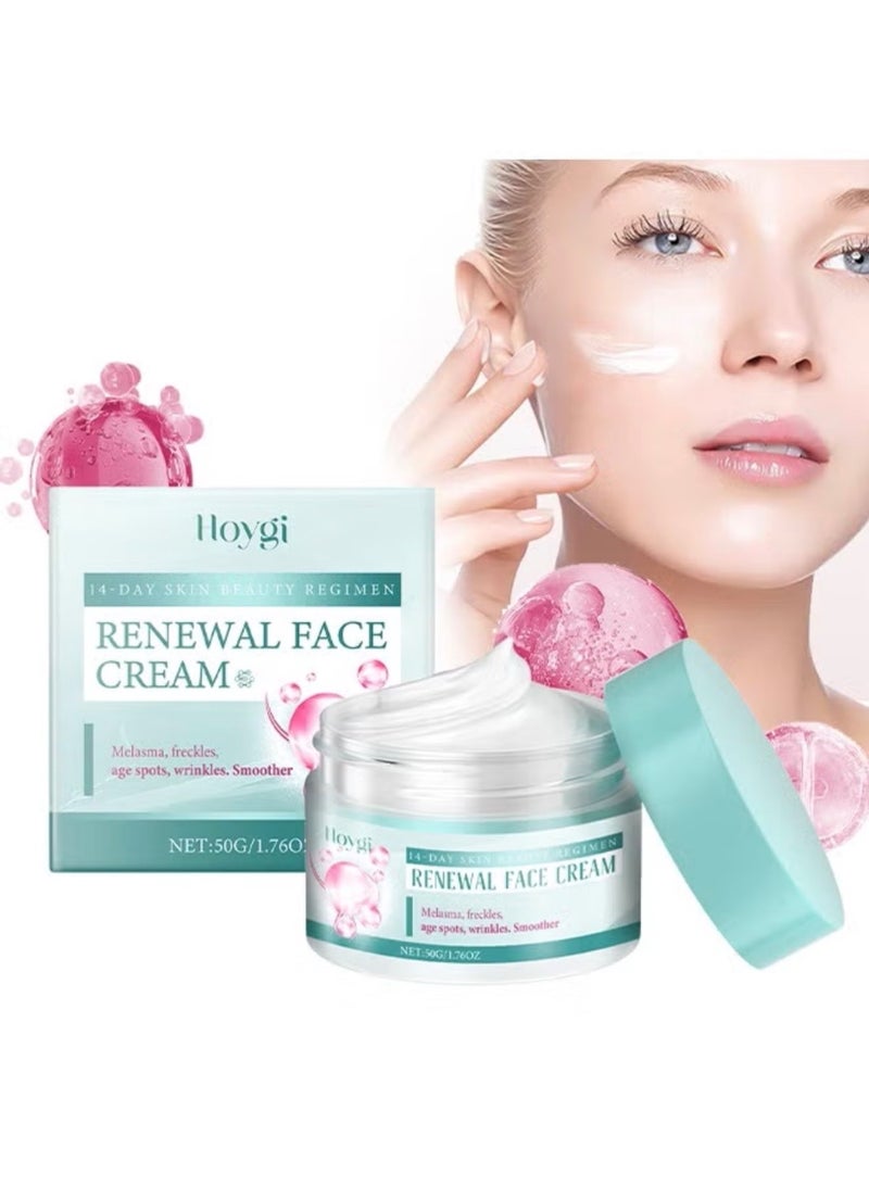 Hoygi Renewal Face Cream, Renewal Face Cream Anti-Wrinkle Skin Repair Face Cream, Brightening Facial Cream, Dark Spots Cream,Face Wrinkle Cream for All Skin Types - Image 1