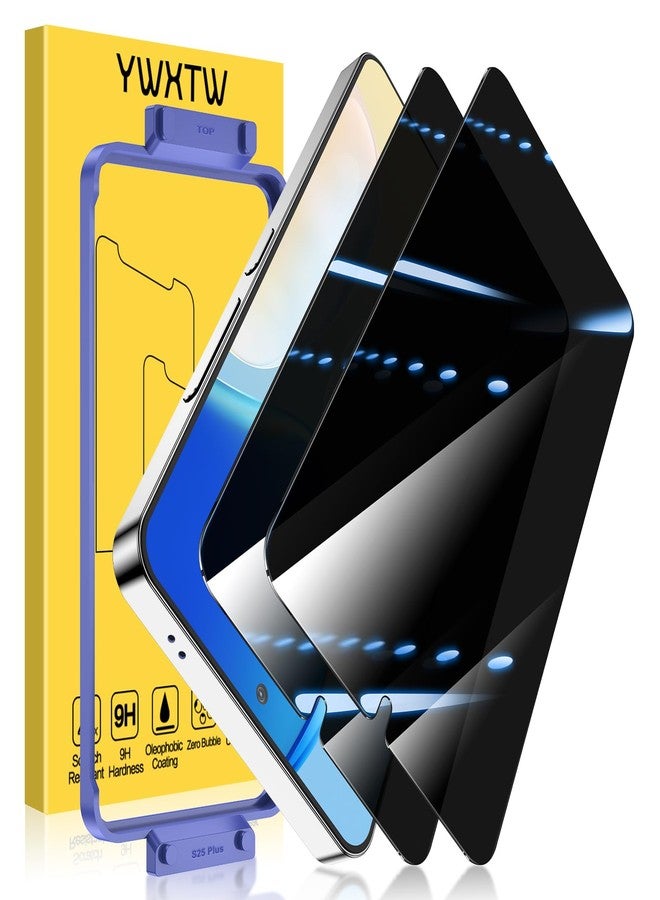 YWXTW EZ Unlock for Samsung Galaxy S25 Plus Privacy Screen Protector, [0.01S Ultrasonic Fingerprint Support] [Not Glass] 23° Anti Spy Private S25 Plus Screen Protector Case Friendly, 2 Pack - Image 1