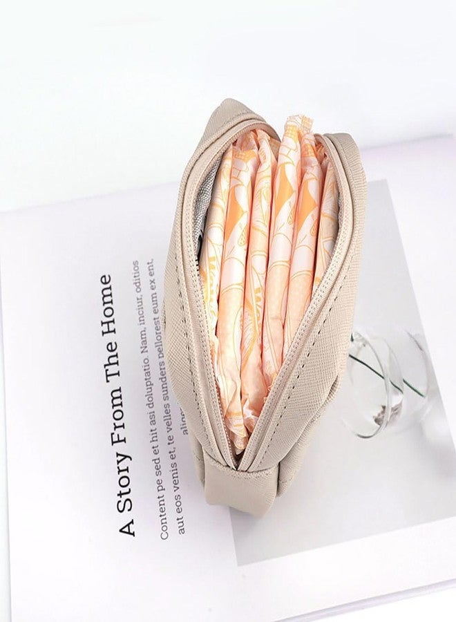 GSHLLO Sanitary Napkin Storage Bag Tampon Organizer Bag Feminine Product Pouch Menstrual Pad Bag Menstrual Cup Pouch Feminine Menstruation First Period Bag for Girls Women Grey - Image 3
