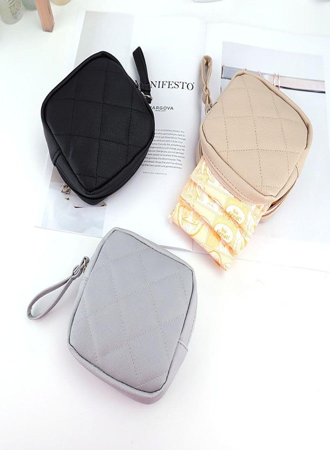 GSHLLO Sanitary Napkin Storage Bag Tampon Organizer Bag Feminine Product Pouch Menstrual Pad Bag Menstrual Cup Pouch Feminine Menstruation First Period Bag for Girls Women Grey - Image 2