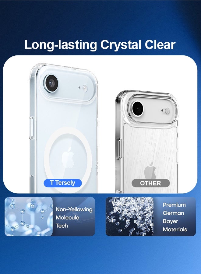 بشكل مختصر غطاء بلوري لهاتف iPhone 17 Air مقاس 6.5 بوصة، متوافق مع MagSafe، ظهر مقاوم للخدش، ظهر شفاف مقاوم للخدش، مغناطيسي، نحيف - Image 5