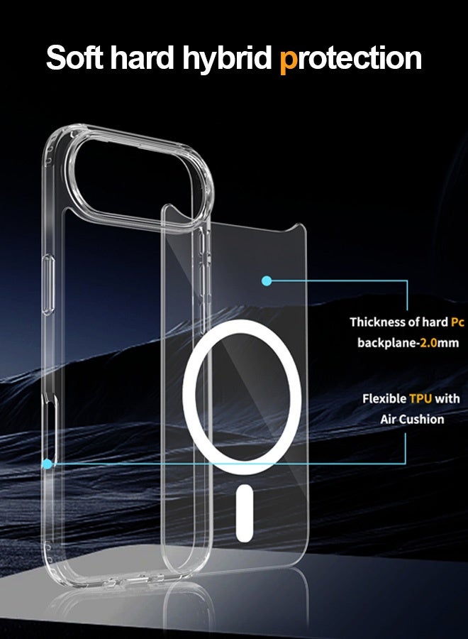 بشكل مختصر غطاء بلوري لهاتف iPhone 17 Air مقاس 6.5 بوصة، متوافق مع MagSafe، ظهر مقاوم للخدش، ظهر شفاف مقاوم للخدش، مغناطيسي، نحيف - Image 3