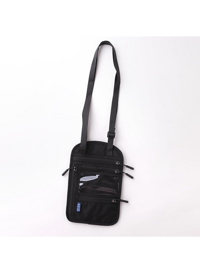 Kuber Industries Kuber Industries Paspport Holder for Men & Women|Multifunction Passport Cover Bag|Nylon Passport Pouch for Luggage-Pack of 2 (Black) - Image 4