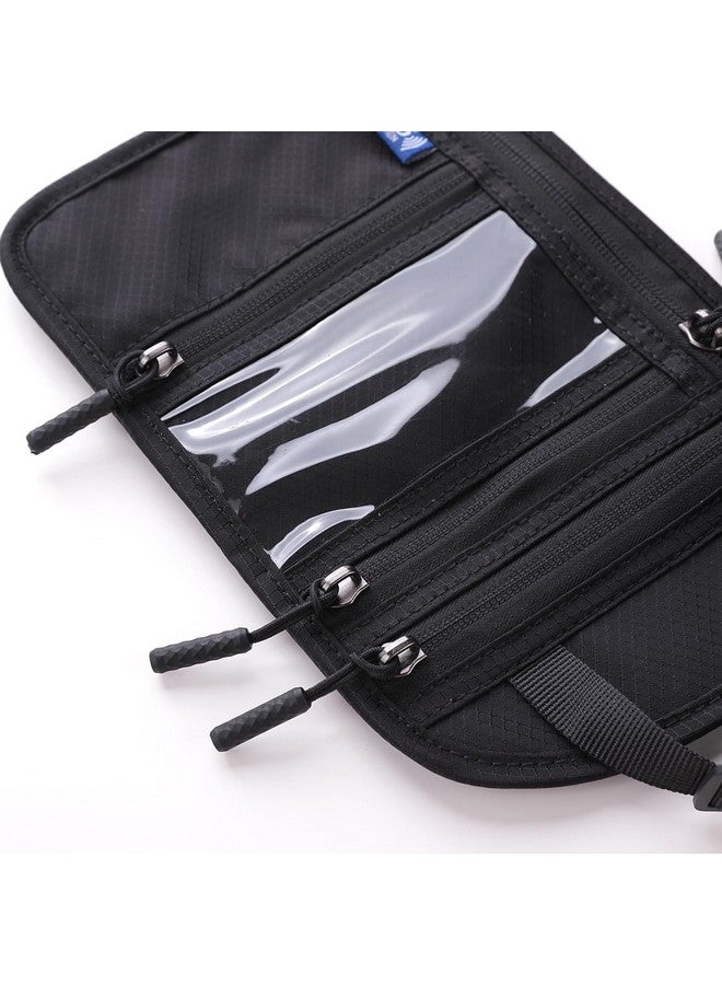Kuber Industries Kuber Industries Paspport Holder for Men & Women|Multifunction Passport Cover Bag|Nylon Passport Pouch for Luggage-Pack of 2 (Black) - Image 5