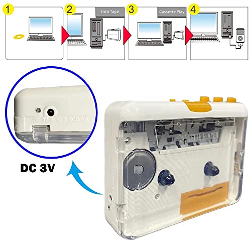 Ezcap MICROWARE Ezcap Cassette Player,Portable Tape Player Captures MP3 Audio Music via USB Compatible with Windows 2000 XP Vista 7 8 Convert Walkman Tape Cassettes to i-Pod Format EPL-145CA - Image 4