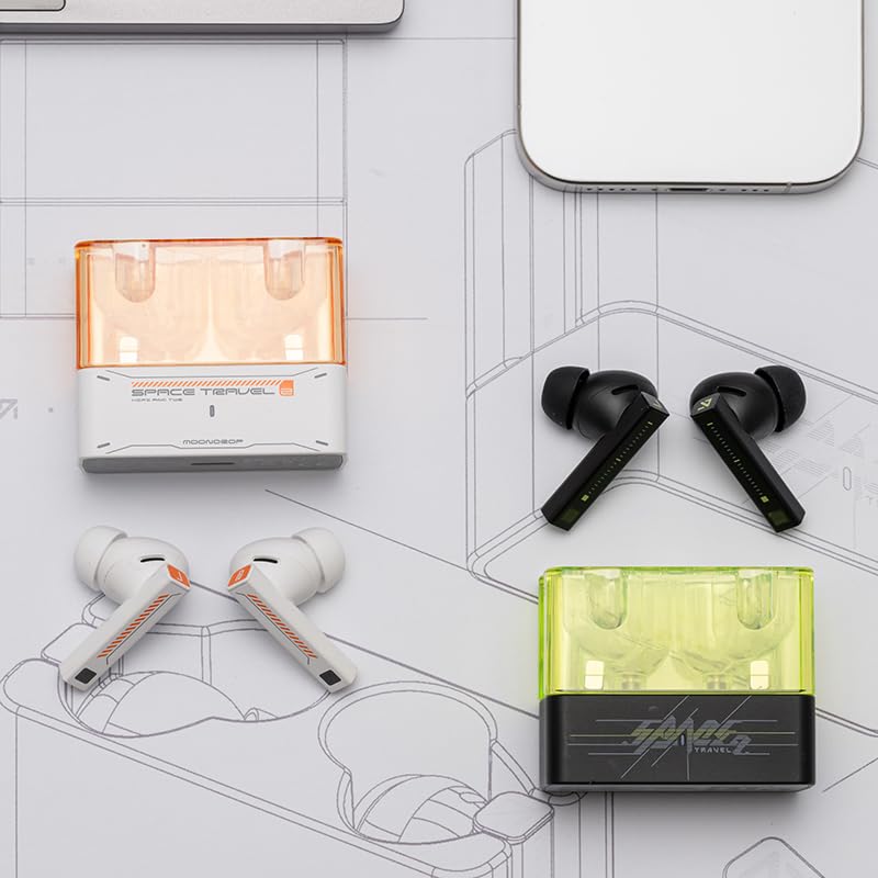 Moondrop Space Travel 2 HiFi Noise-Canceling TWS Wireless Earphone Bluetooth 6.0 ANC Low-Latency Game Mode SBC/AAC (Black) - Image 2
