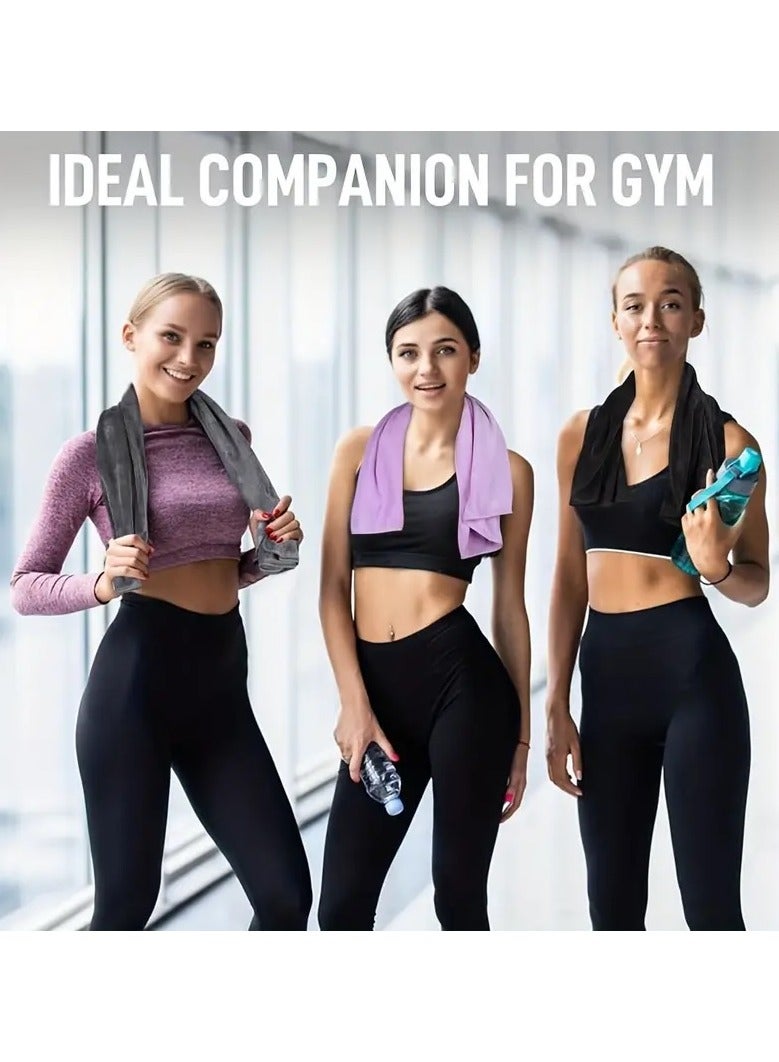 Micro Set Of 4 Pieces Of Microfiber Towels, Towels, Multi-Purpose For Home, Gyms, Running, And Sports, Soft And Quick Absorption And Drying 75 * 35 Cm, Multi-Colored. - Image 4