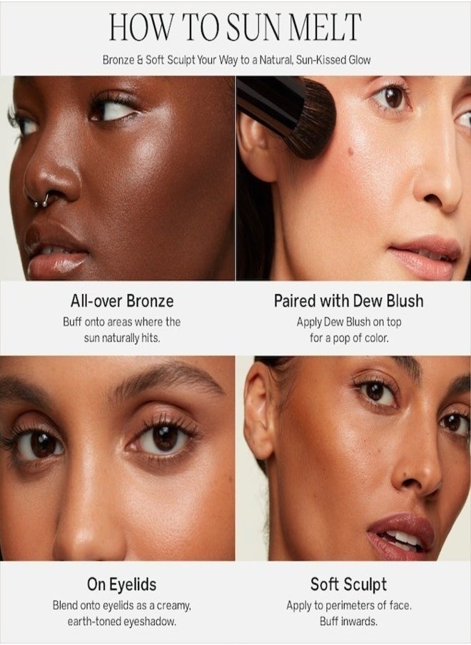 Saie Saie Sun Melt Natural Cream Bronzer - Lightweight, Buildable Glow for a Sun-Kissed Finish (Tan Bronze - a Neutral Shade for Medium to Tan Skin Tones) 1 oz / 30 ml  - Image 4