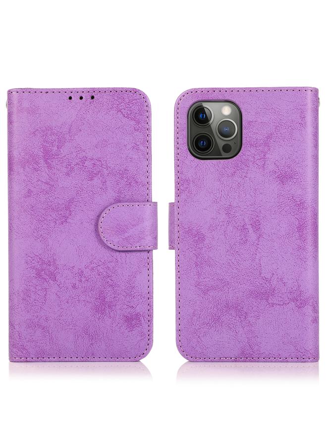 زبون جراب لهاتف iPhone 13 Pro Max Retro 2 في 1 قابل للفصل مغناطيسي أفقي قابل للطي مصنوع من مادة TPU + جراب جلدي من مادة البولي يوريثان مع حامل وفتحات للبطاقات وإطار للصور ومحفظة - Image 2