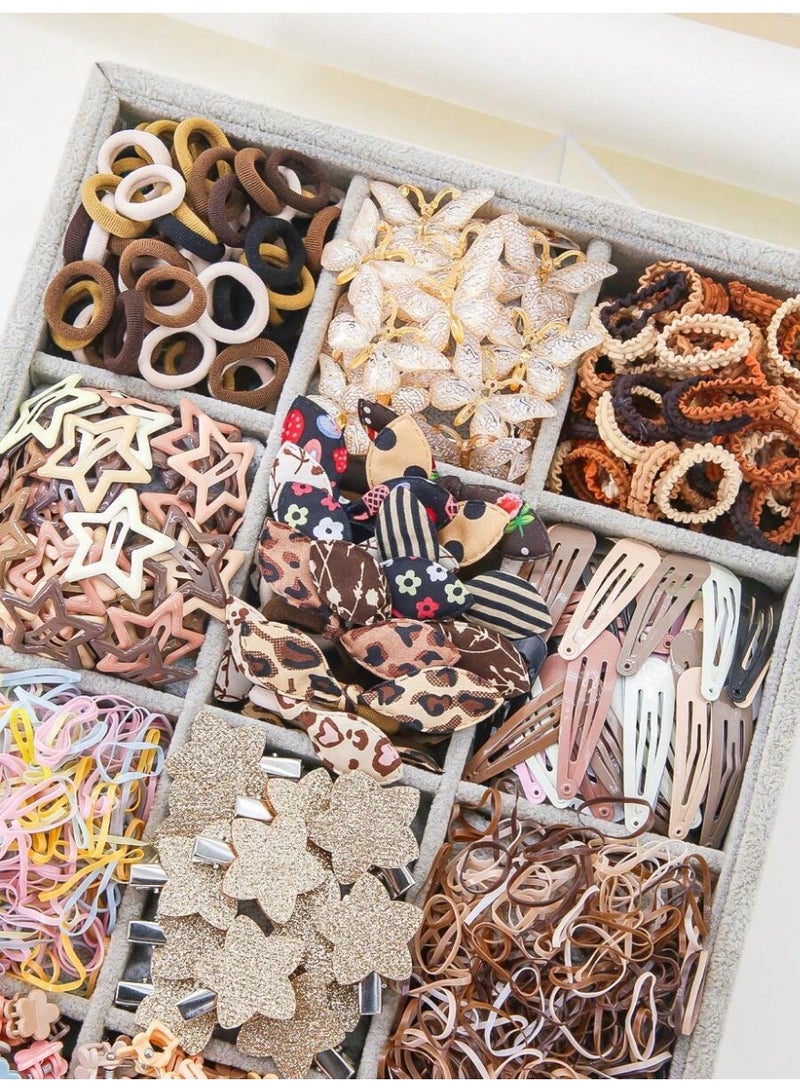 870 قطعة من إكسسوارات شعر الفتيات ابداعية بسيطة ذات البنية المثالية لزينة بفيونكة ونجوم مريحة تشمل وصلات وربطات شعر بأشكال مختلفة لتعتبر مناسبة للاستخدام اليومي والهدايا - Image 4