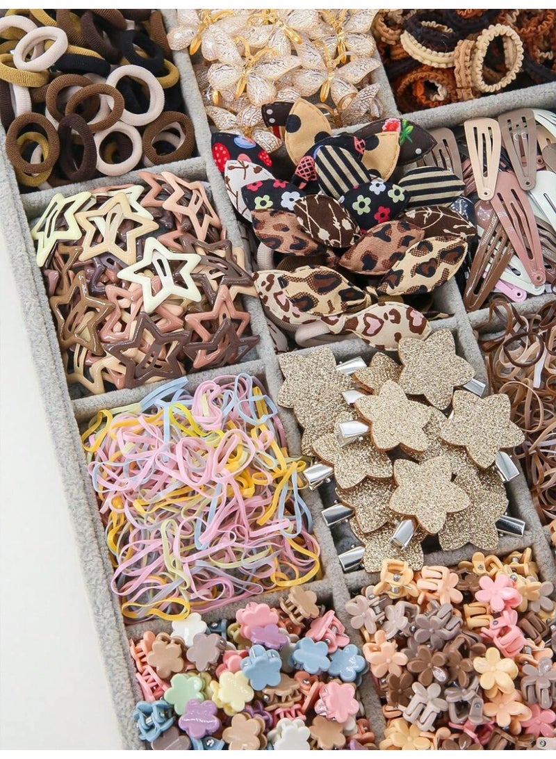 870 قطعة من إكسسوارات شعر الفتيات ابداعية بسيطة ذات البنية المثالية لزينة بفيونكة ونجوم مريحة تشمل وصلات وربطات شعر بأشكال مختلفة لتعتبر مناسبة للاستخدام اليومي والهدايا - Image 5