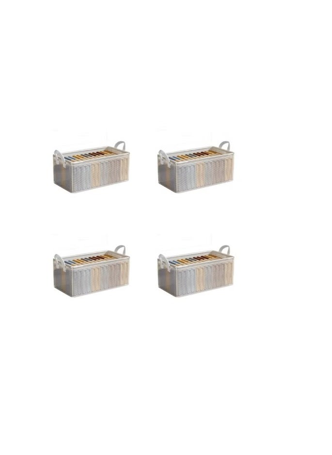 Generic 4PCS Clothes Storage Box, Stackable Wardrobe Clothes Organizer, Foldable Closet Storage Basket, Drawer Storage Organizer  - Image 1