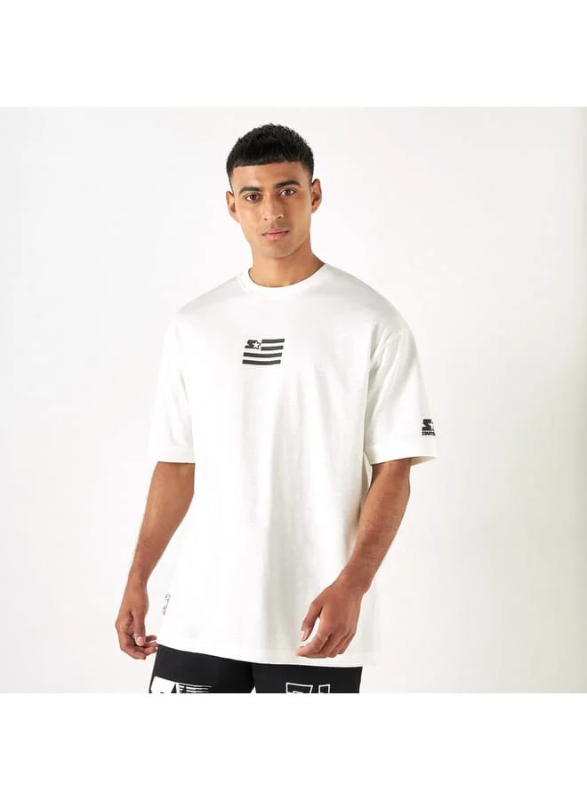 STARTER Starter Typographic Print T-shirt with Crew Neck and Short Sleeves