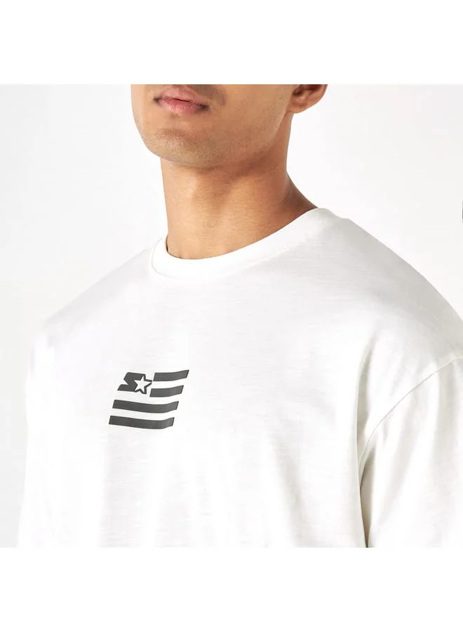 STARTER Starter Typographic Print T-shirt with Crew Neck and Short Sleeves